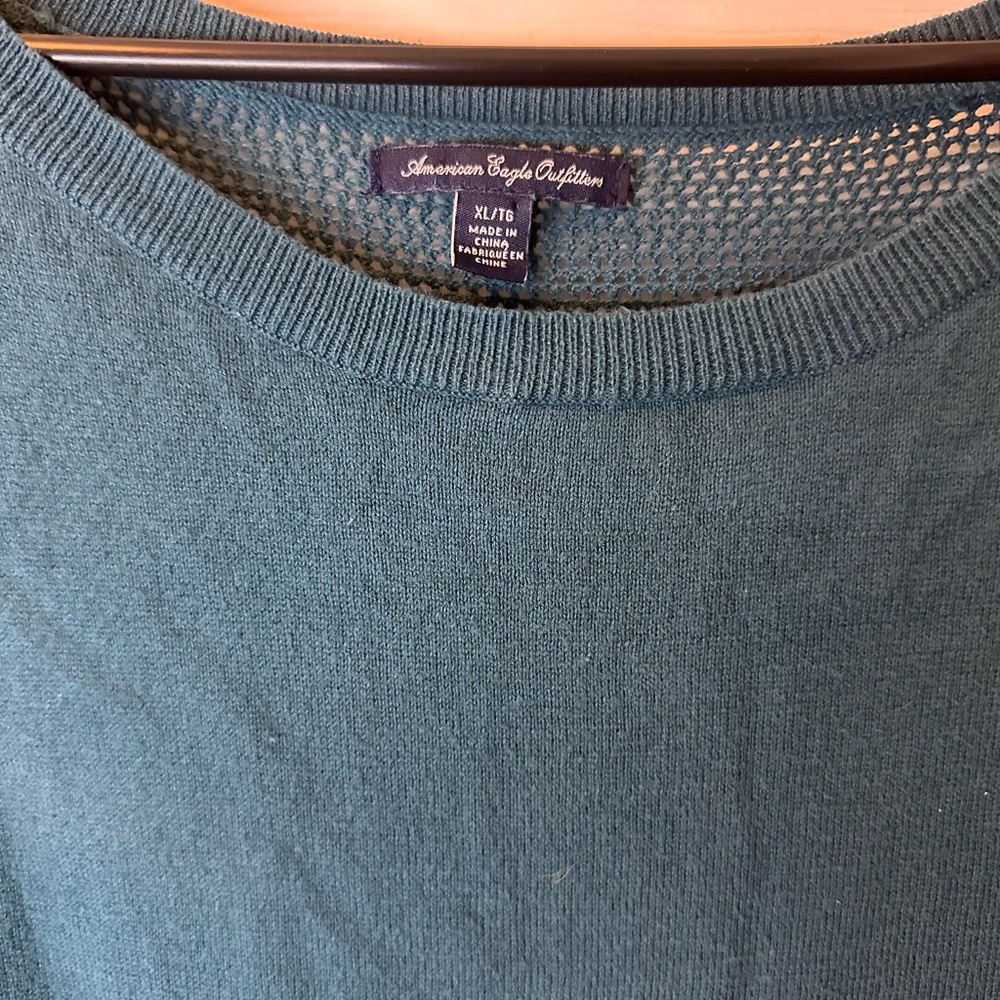 American Eagle Outfitters Teal Knit Sweater
